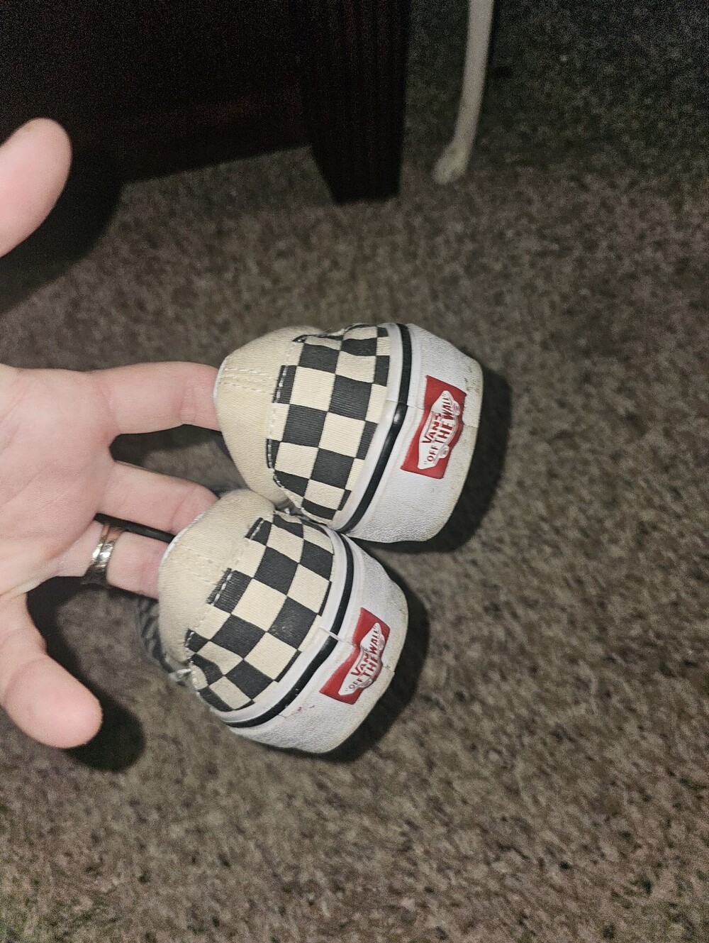Vans Checkerboard Slip-On Sneakers in Black and White - Picture 7 of 8